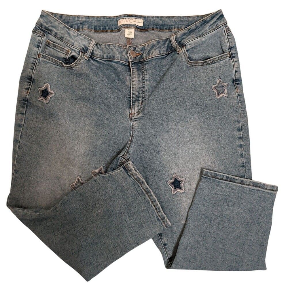 C Est.1946 Denim Jeans with Applique Women Curvy 18W